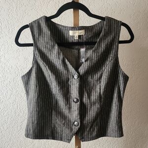 NWOT Elegant Gray Pinstripe Women's Vest